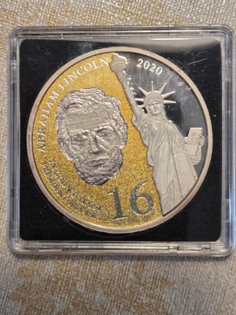 Zeldzame Abraham Lincoln & Vrijheidsbeeld Munt 2020, Postzegels en Munten, Ophalen of Verzenden, Noord-Amerika, Losse munt, Zilver