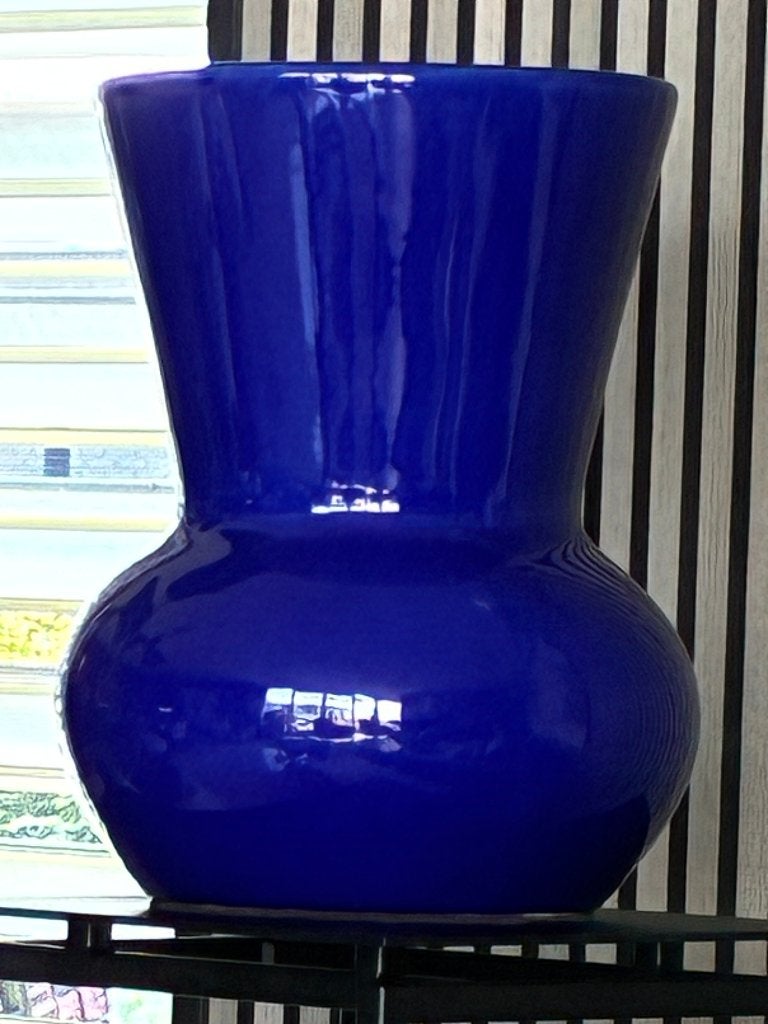 Des Pots grote “zandlopermodel” vaas (kobaltblauw), Ophalen, Blauw, Zo goed als nieuw, Steen/keramiek