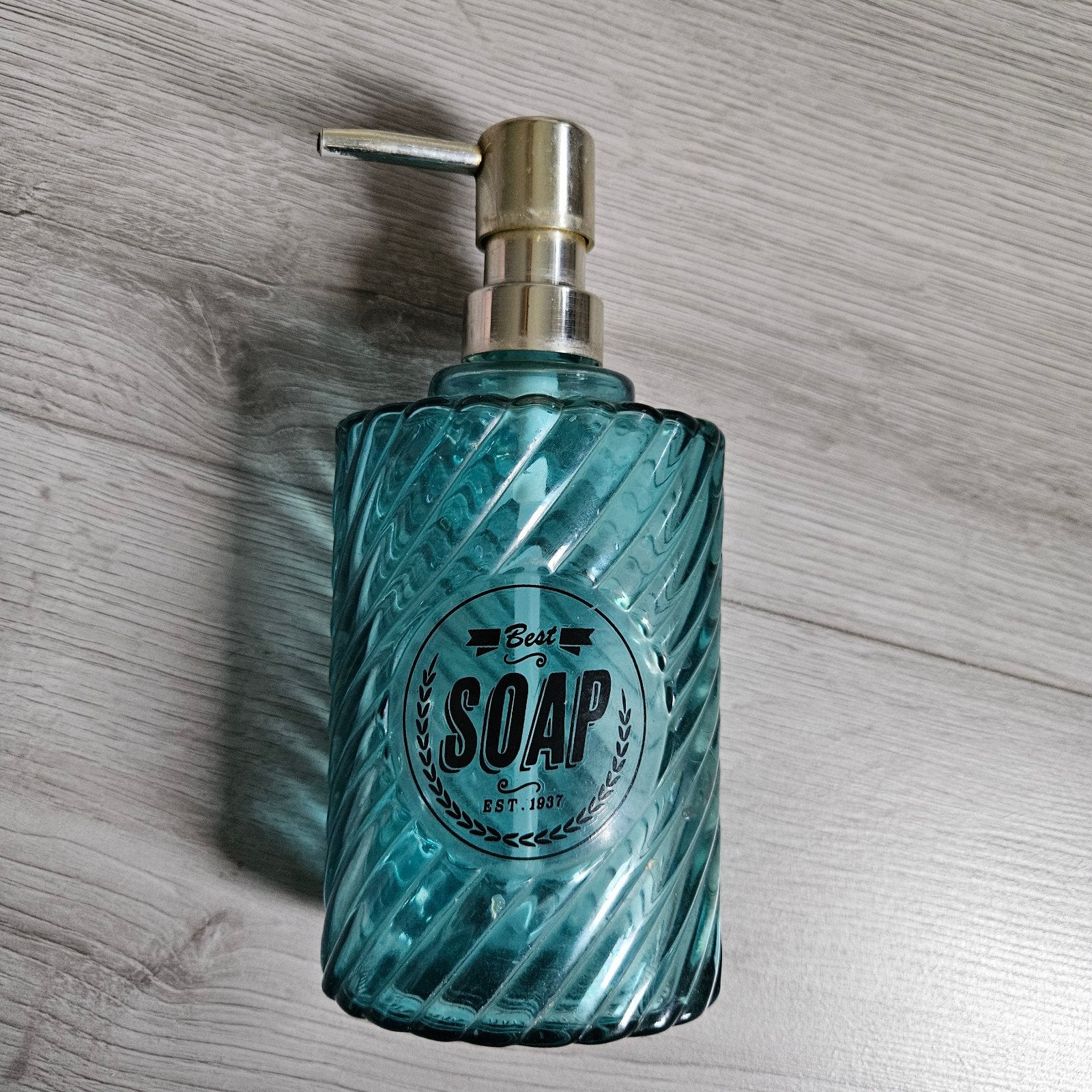 Kastopruiming: Vintage Stijl Zeepdispenser - Turquoise Glas, Ophalen of Verzenden, Overige typen