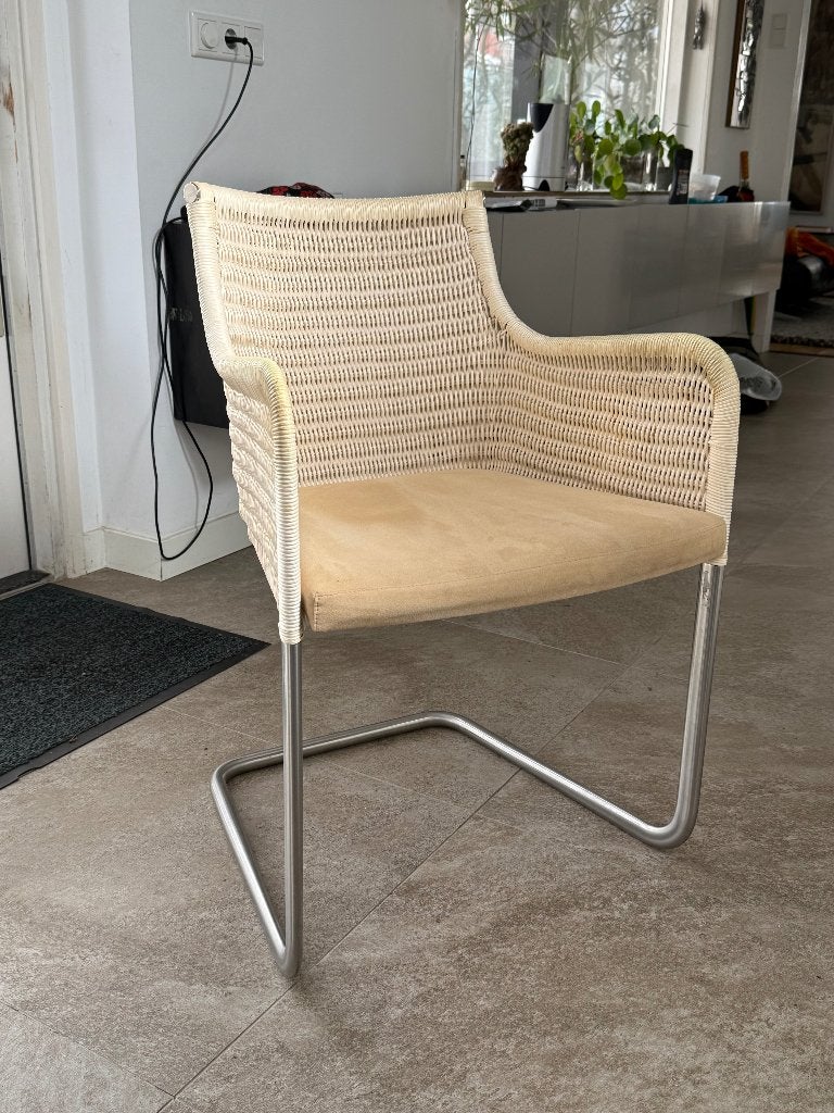 6c Tecta D43 eetkamerstoelen Alcantara Kussens, Ophalen, Gebruikt, Wit, Industrieel Vintage Tecta Klassiek
