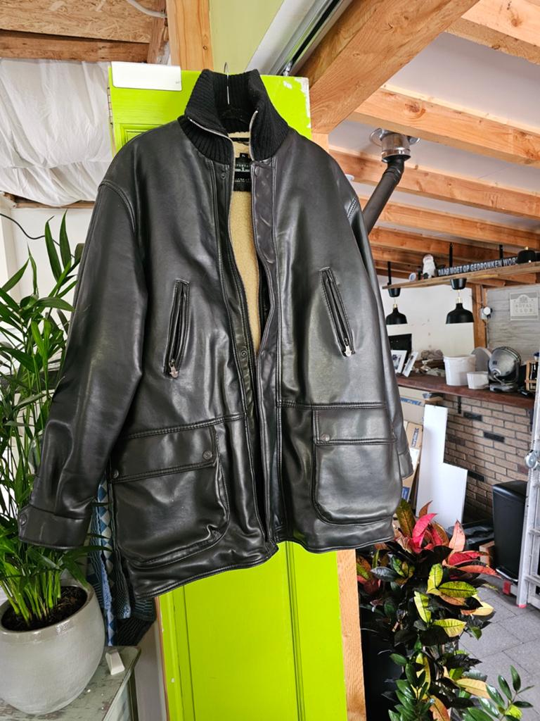 Leren winter jas, Ophalen of Verzenden, Zo goed als nieuw, Maat 56/58 (XL), Bruin