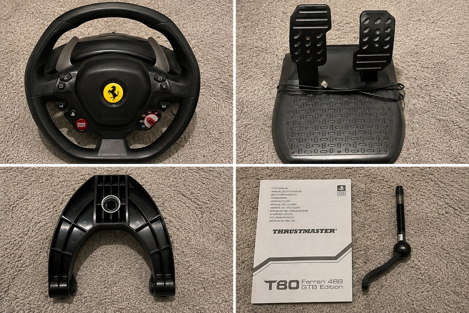 Thrustmaster T80 Ferrari 488 GTB Edition Racestuur, Racestuur, Force feedback, Zo goed als nieuw, Thrustmaster