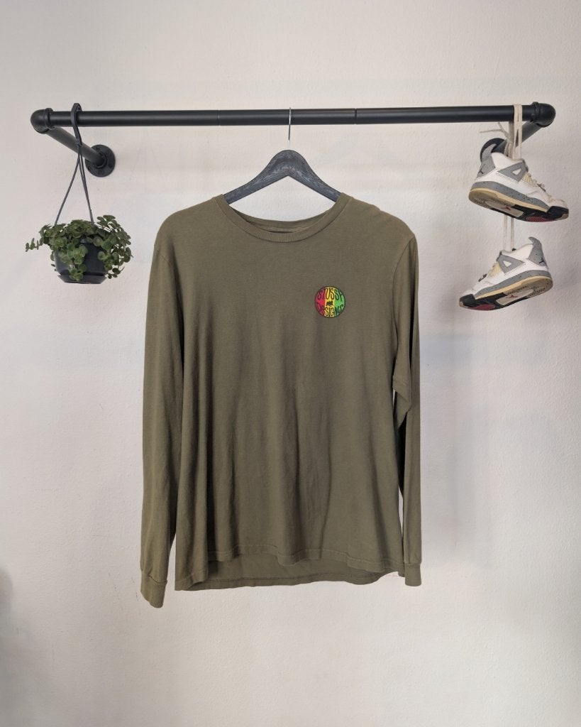 90s Stüssy Rasta Lion Long Sleeve T-Shirt  Medium, Maat 48/50 (M), Stussy, Stussy, Ophalen of Verzenden