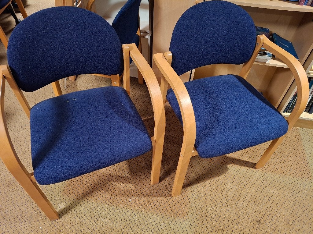 stoel, Huis en Inrichting, Stoelen, Ophalen, Gebruikt, Blauw, Stof