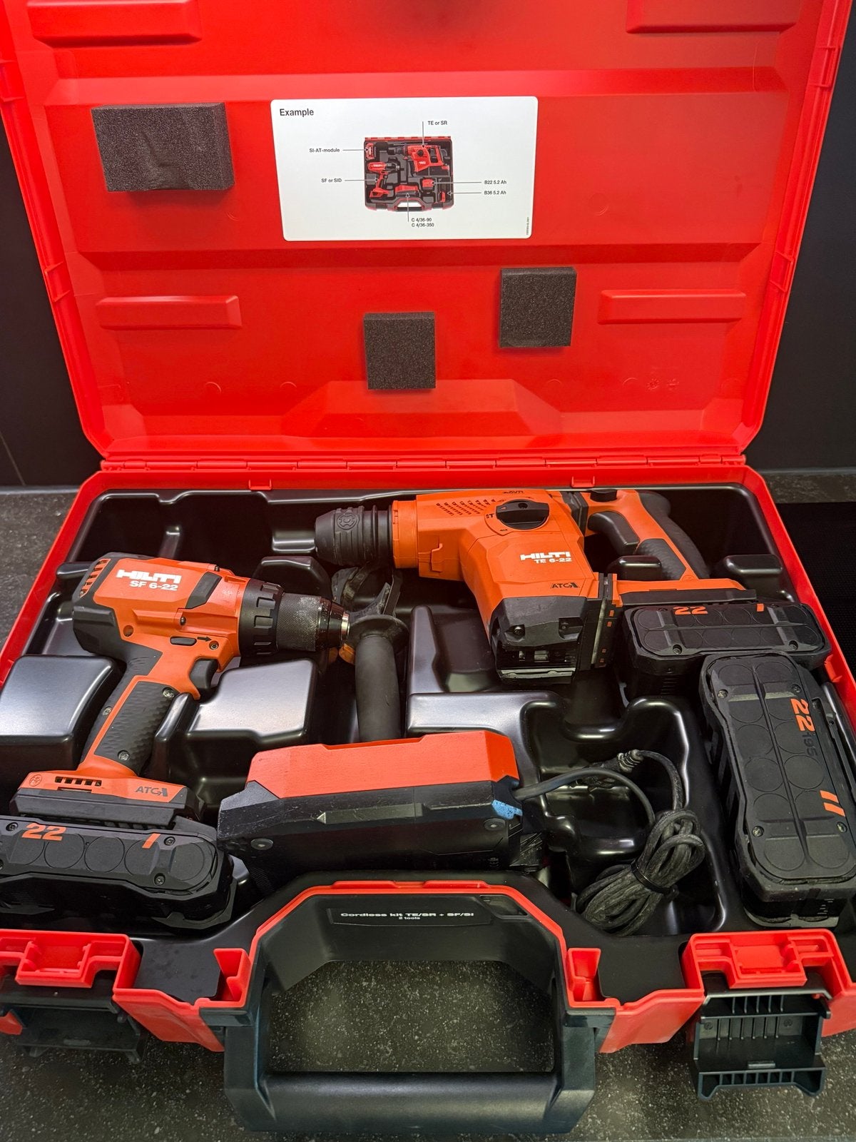 Hilti Nuron TE/SF 6-22 combi-set, Doe-het-zelf en Verbouw, Ophalen of Verzenden, Zo goed als nieuw, Boor- en/of Breekhamer