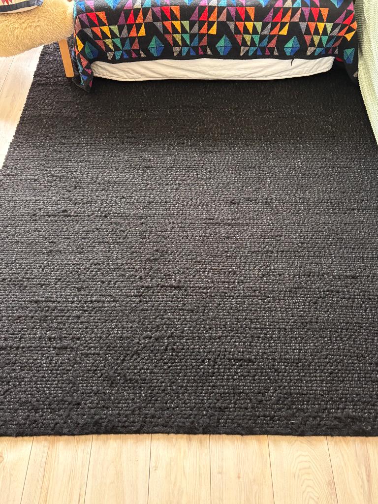 Vloerkleed wol, parletta, Ophalen, Zwart, 200 cm of meer, Zo goed als nieuw