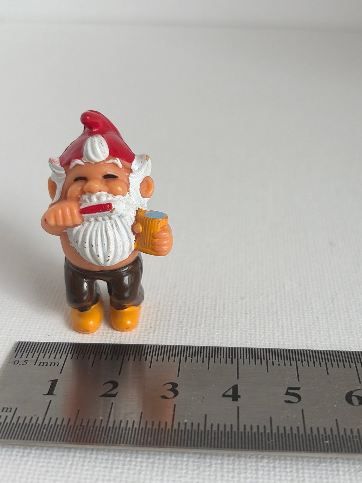 Vintage Smurf Dwerg met tandenborstel en beker, Ophalen of Verzenden, Gebruikt