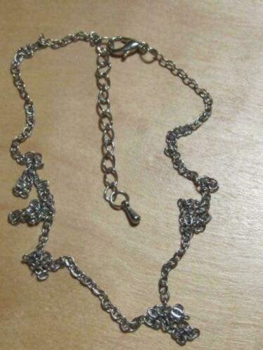 ket. geschakelde ketting 47cm, Verzenden, Nieuw, Zilver, Overige materialen