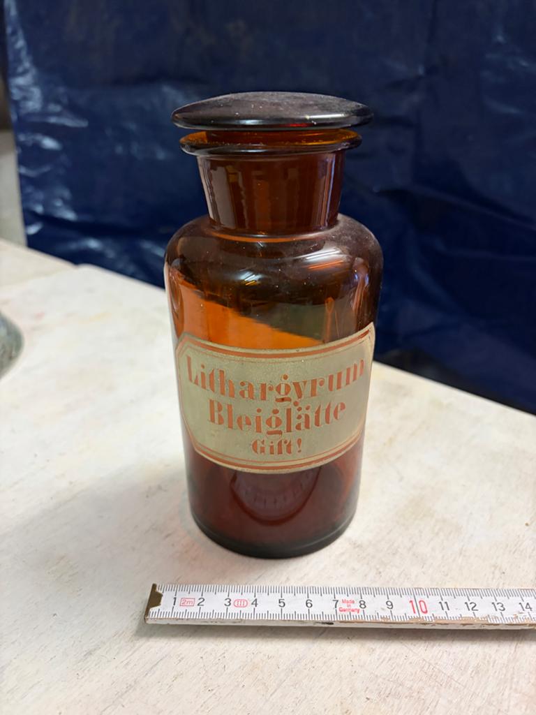 Antieke Apothekersfles - Lithargyrum Bleiglätte Gift, Antiek en Kunst, Antiek | Glas en Kristal, Ophalen