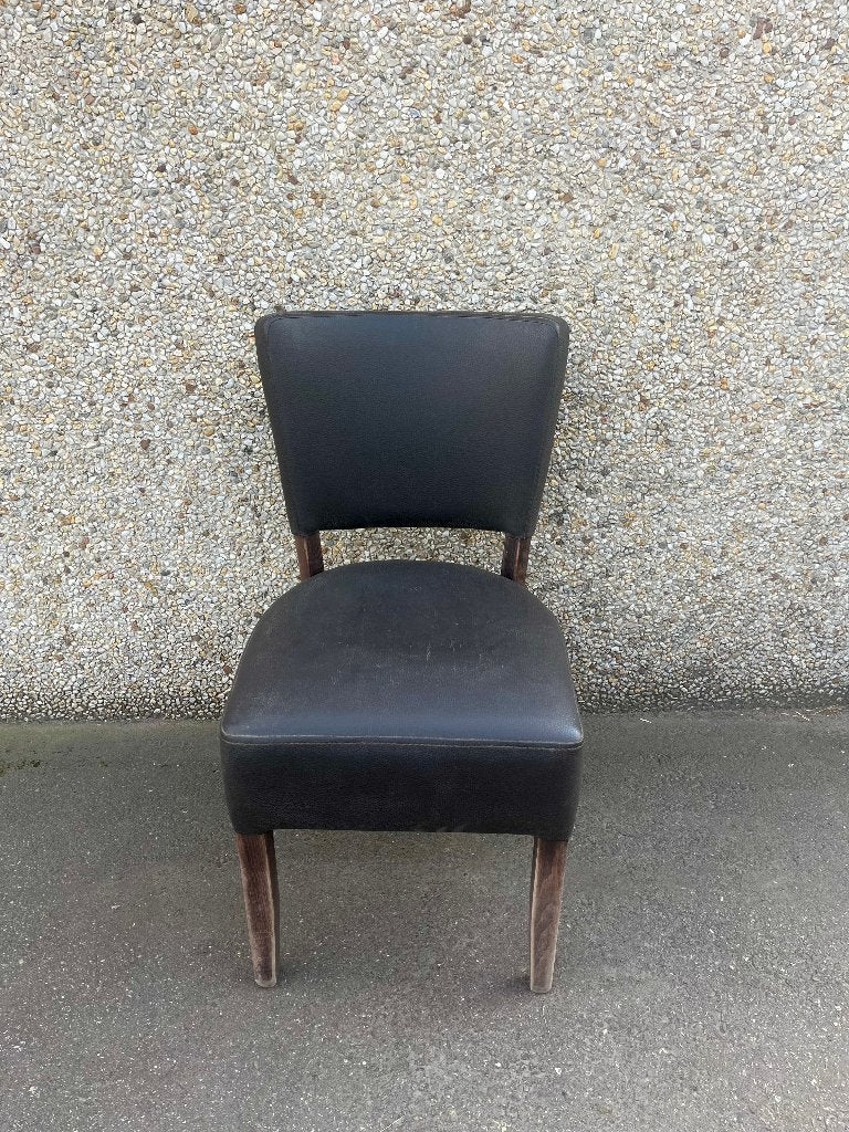 16 leren stoelen, Ophalen, Gebruikt, Zwart, Leer
