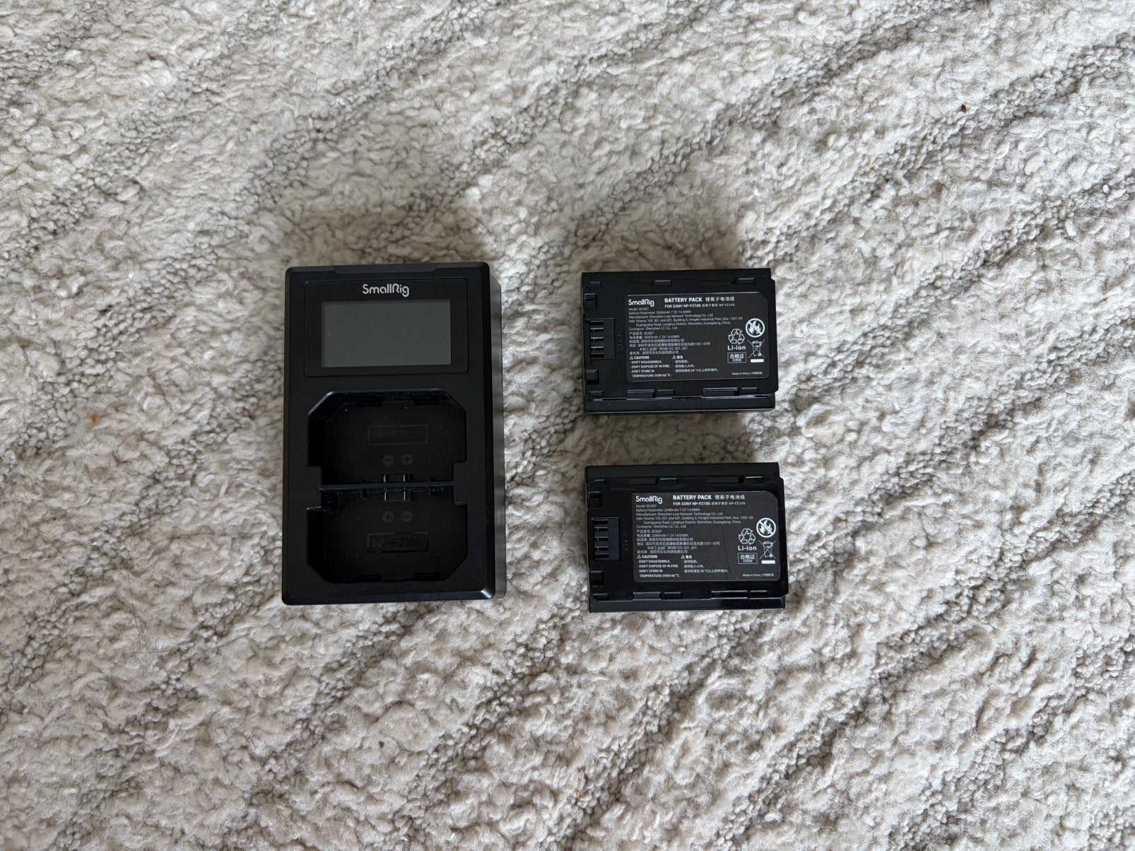 Smallrig 2x NP-FZ100 Batteries & Charger, Ophalen, Gebruikt, 20x of meer, Overige soorten