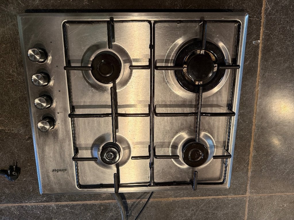 kookplaat gas, Ophalen, 4 kookzones, Zo goed als nieuw, Inbouw