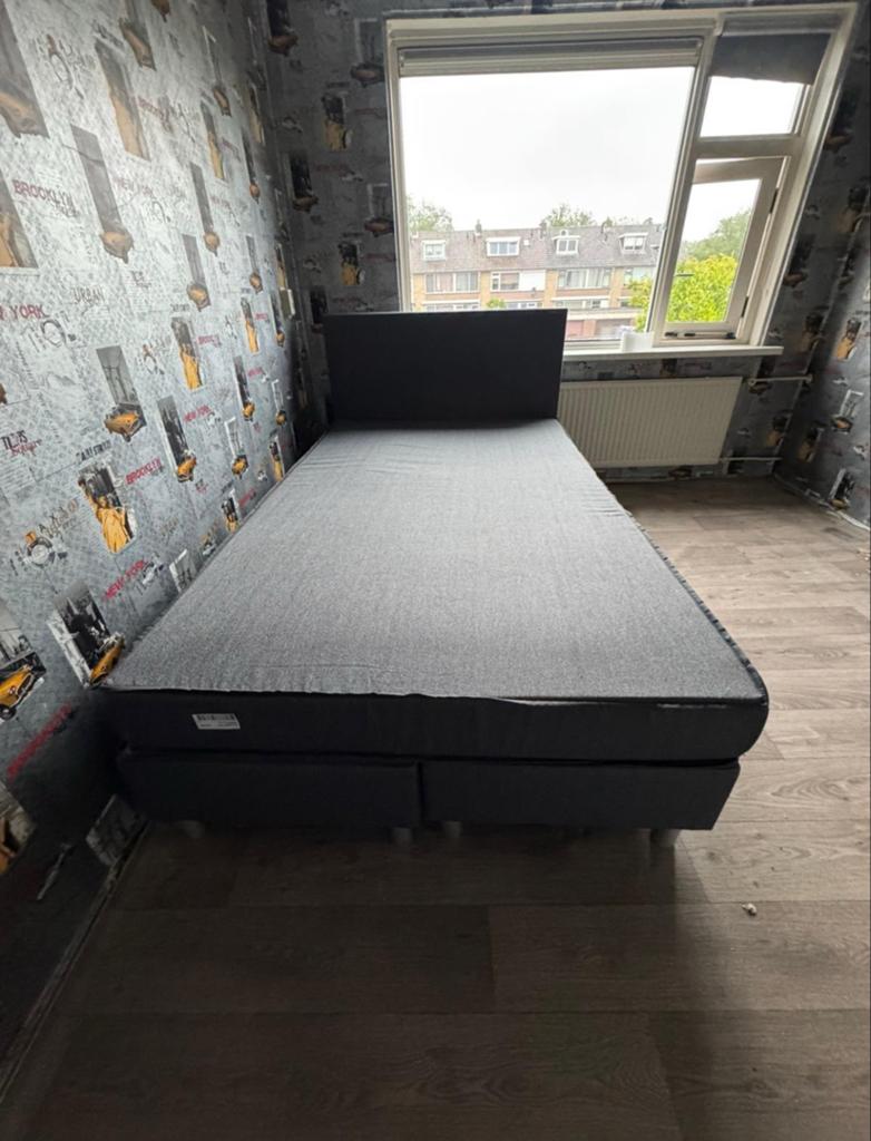2x Complete 1-persoons Boxspring Leen Bakker, Ophalen, Gebruikt, 90 cm, Eenpersoons