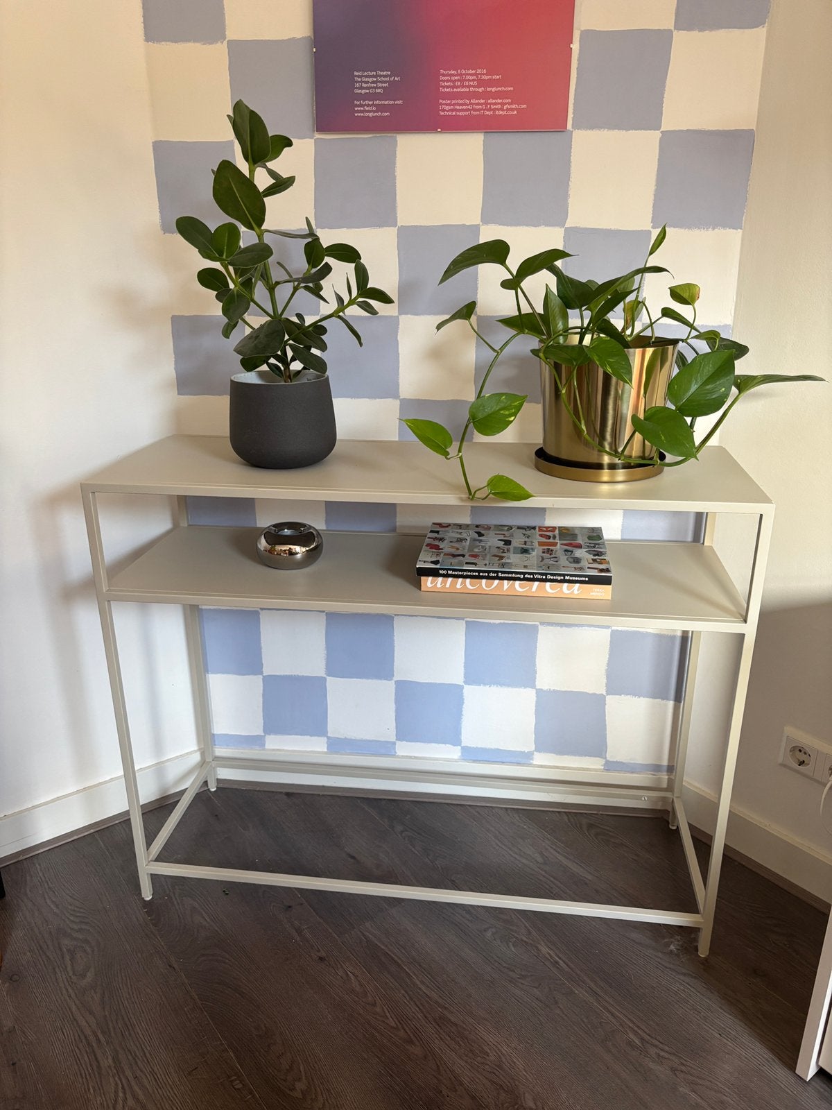 Metalen bijzettafel / Metal side table, Huis en Inrichting, Ophalen, Zo goed als nieuw, 25 tot 50 cm, Rechthoekig