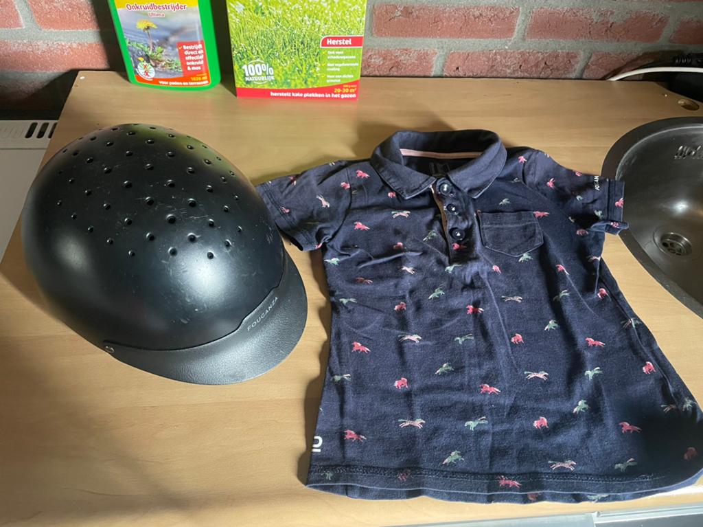 Paardrij cap en shirt voor kind van 5-7 jaar, Dieren en Toebehoren, Paardrijkleding, Ophalen of Verzenden, Dressuur, Cap