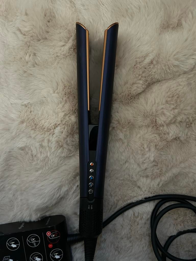 Dyson Airstrait Blauw/Koper - Zo goed als nieuw, Ophalen of Verzenden, Zo goed als nieuw, Krultang of Stijltang