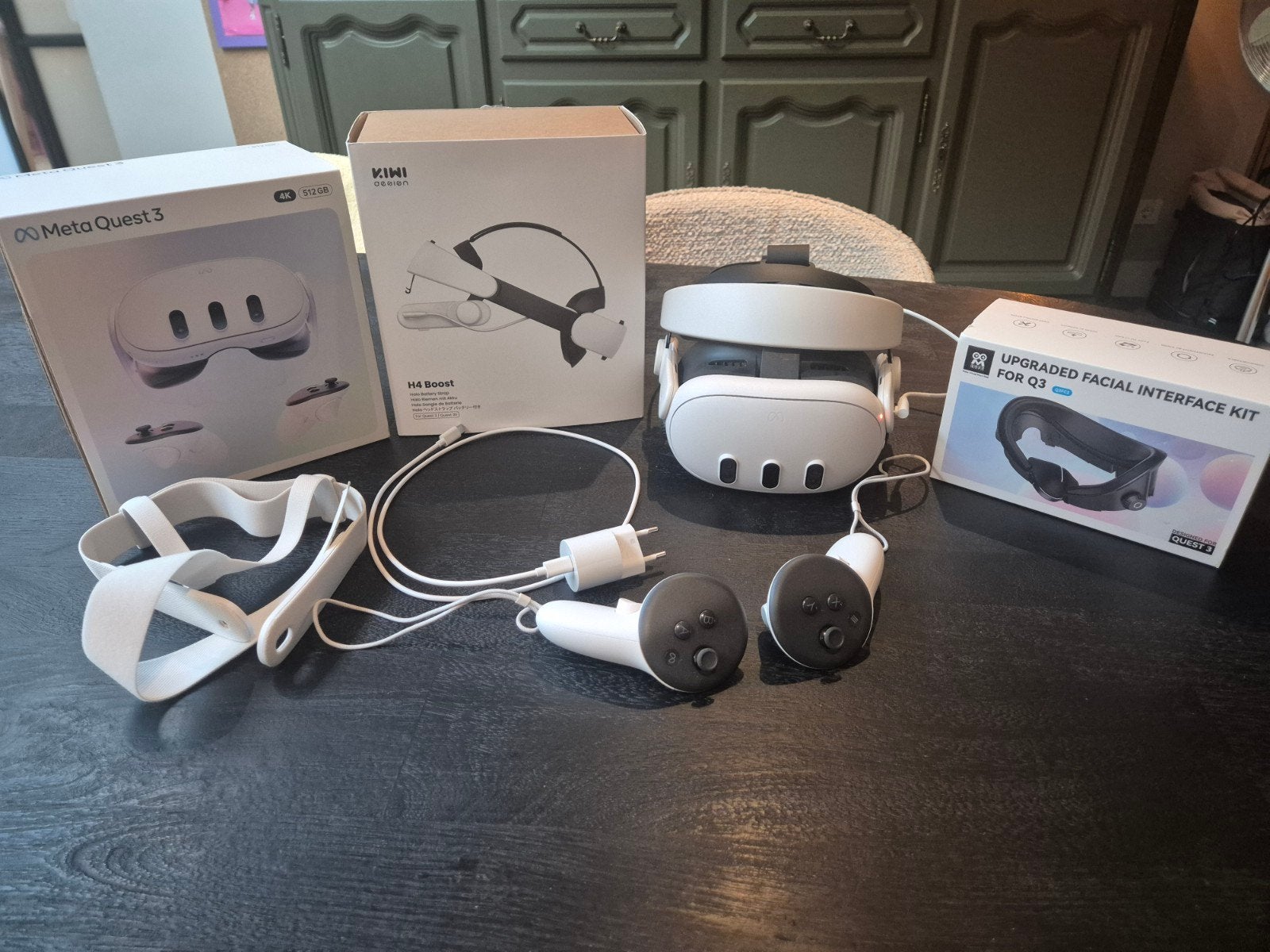 Meta Quest 3 512GB VR bril met kiwi H4 boost en extra's, Spelcomputers en Games, Virtual Reality, Ophalen of Verzenden, Zo goed als nieuw