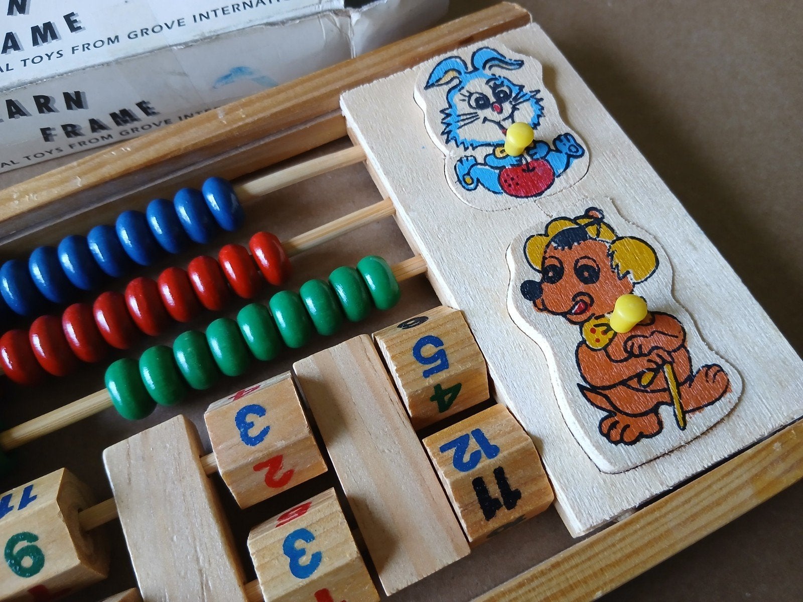 Houten Telraam en Cijferblokken Educatief Speelgoed, Ophalen of Verzenden