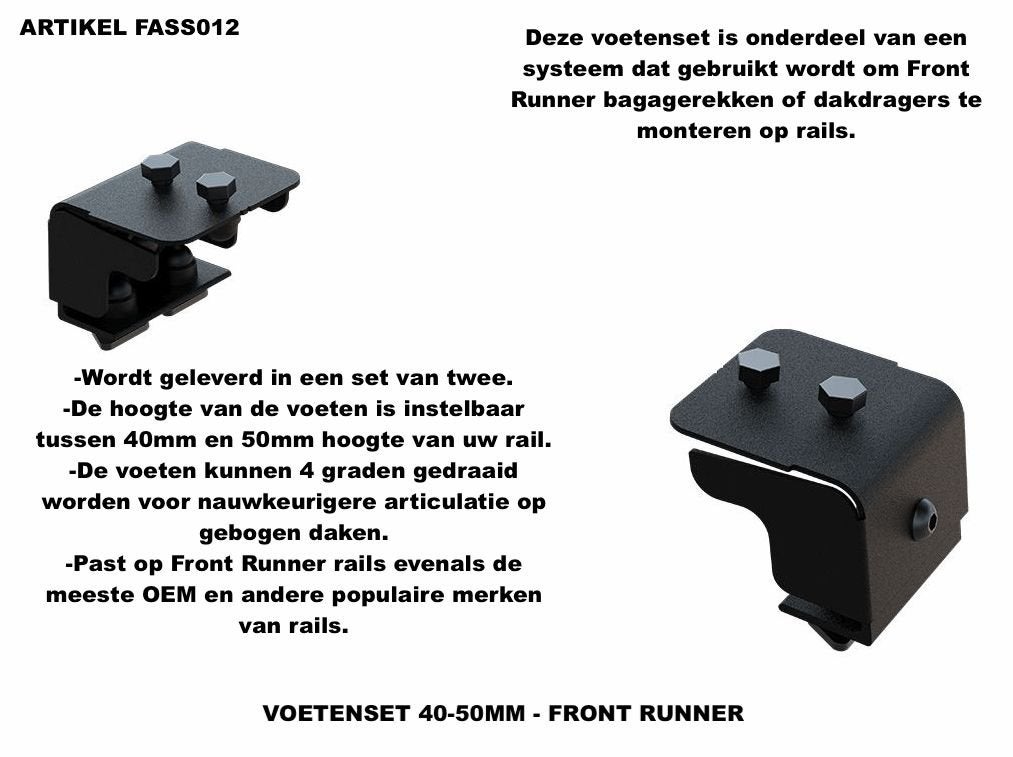 Front Runner Voeten sets FASS Serie Geschikt voor Front Runn, Auto diversen, Dakdragers, -, Verzenden, -, Nieuw