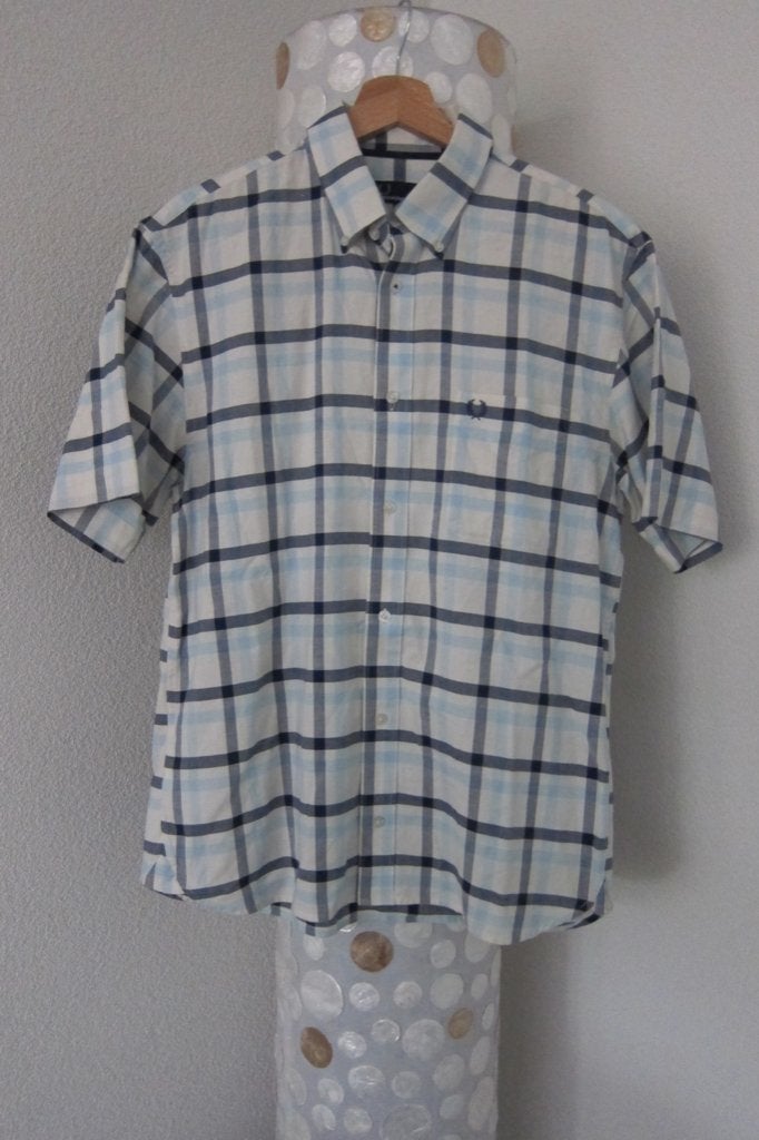 Fred perry overhemd korte mouw m, Blauw, Zo goed als nieuw, Schipluidenlaan 20 5035KJ Tilburg, Fred Perry