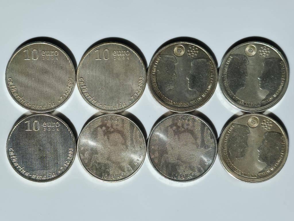 8x €10 zilveren Tientje munten, Setje, Koningin Beatrix, Ophalen of Verzenden, Geboorte of Huwelijk