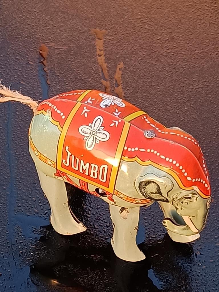 Antieke Blikken Olifant 'Jumbo' - US Zone Germany, Ophalen of Verzenden