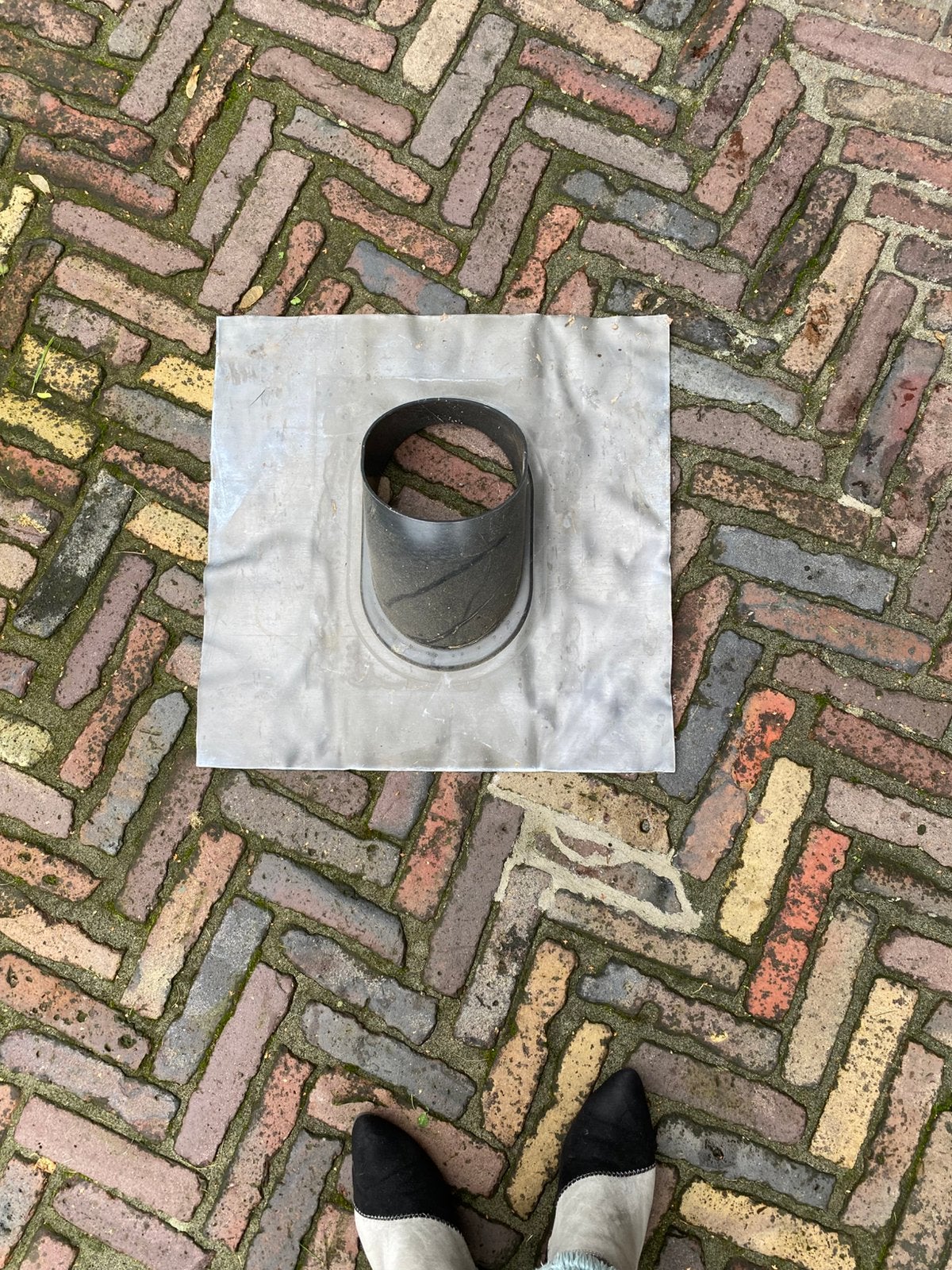 Dakdoorvoer met lood max 160mm doorvoer, Overige materialen, Zwart, Overige typen, Nieuw