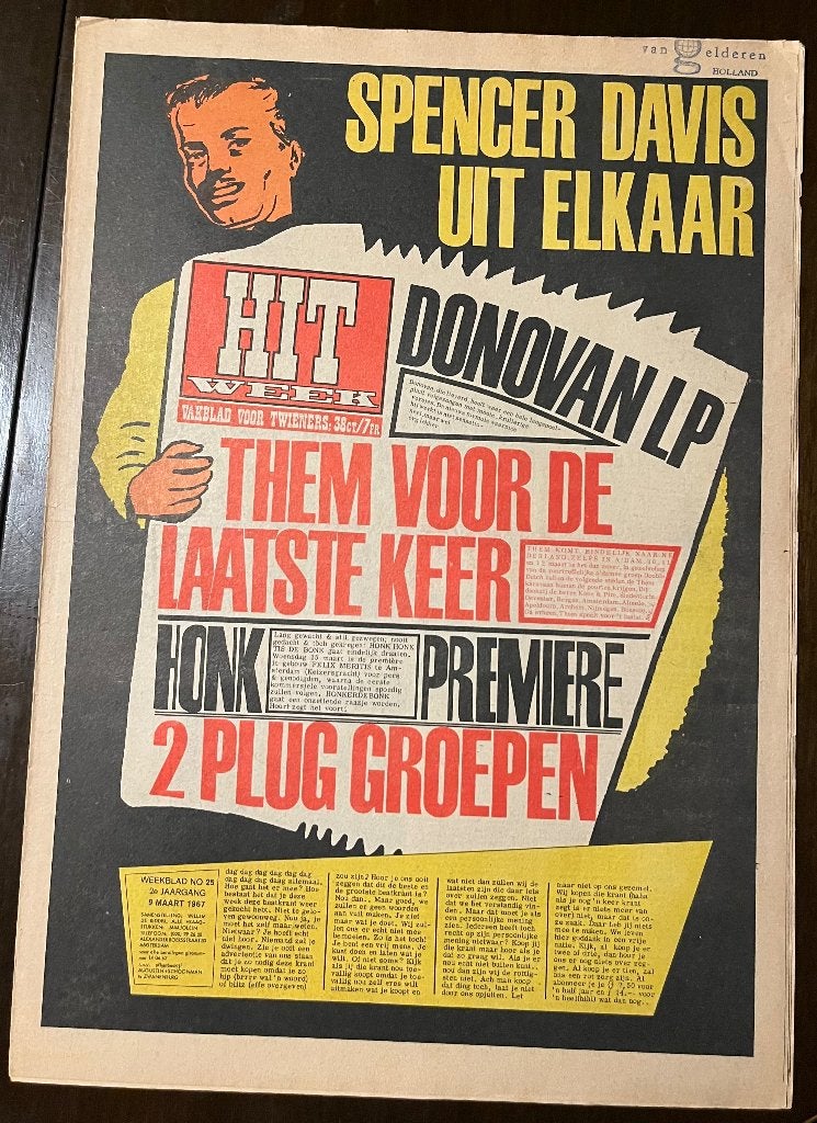 HITWEEK NR.25 MAA/1967 MUZIEKKRANT HIPPIEKRANT, Verzenden, Gelezen, Muziek, Film of Tv