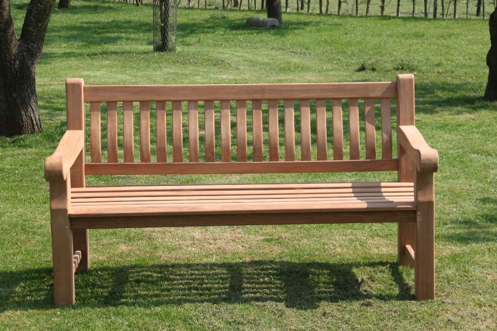 Robuuste teak tuinbank 166 cm 5 cm dik, Tuin en Terras, Tuinbanken, Ophalen of Verzenden, Nieuw, Teakhout