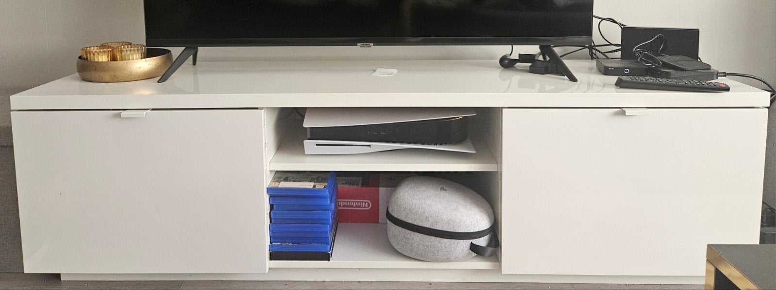 IKEA TV-meubel hoogglans wit 160x42x45., Huis en Inrichting, Kasten | Televisiemeubels, Ophalen, Overige materialen, 100 tot 150 cm