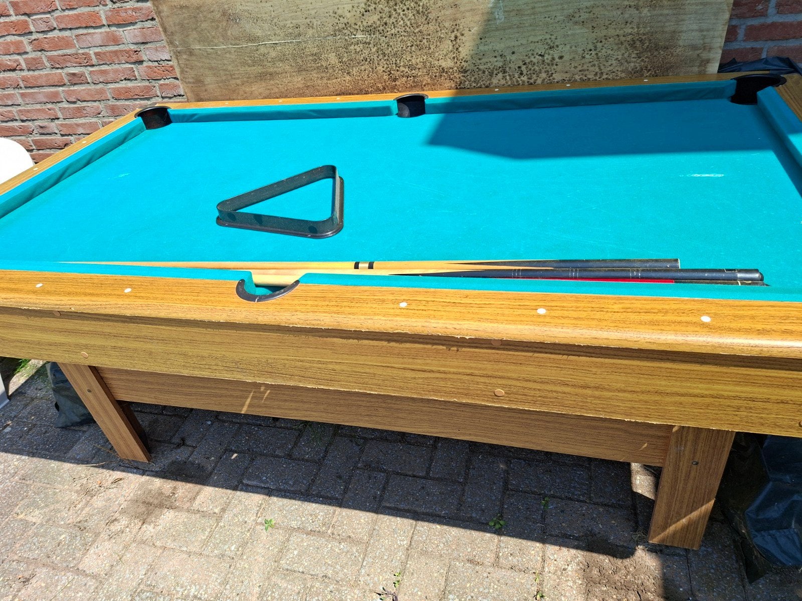 Gebruikte Pooltafel met Keuen en Ballen, Sport en Fitness, Biljarten en Poolen, Gebruikt, Pooltafel, Ophalen of Verzenden