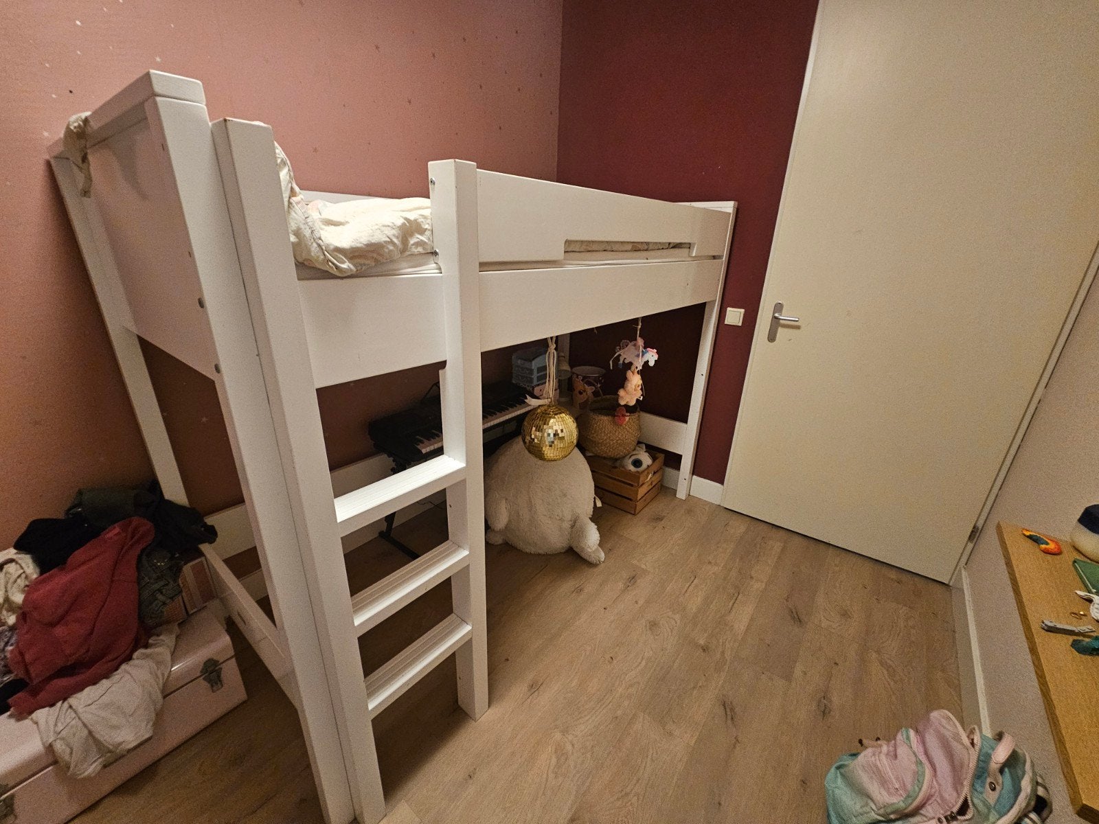 Bopita witte hoogslaper eenpersoons, Gebruikt, 90 cm, Eenpersoons, Ophalen of Verzenden