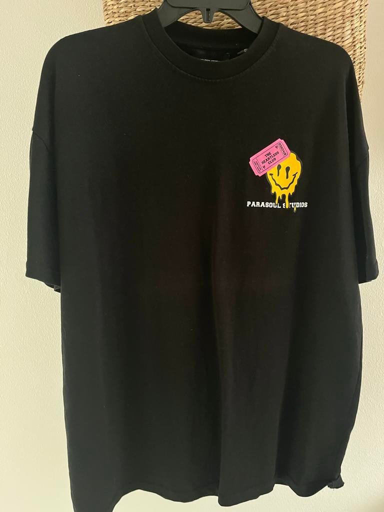 Parasoul Studios Zwart T-shirt Maat S Katoen, Zwart, Ophalen of Verzenden, Zo goed als nieuw, Korte mouw