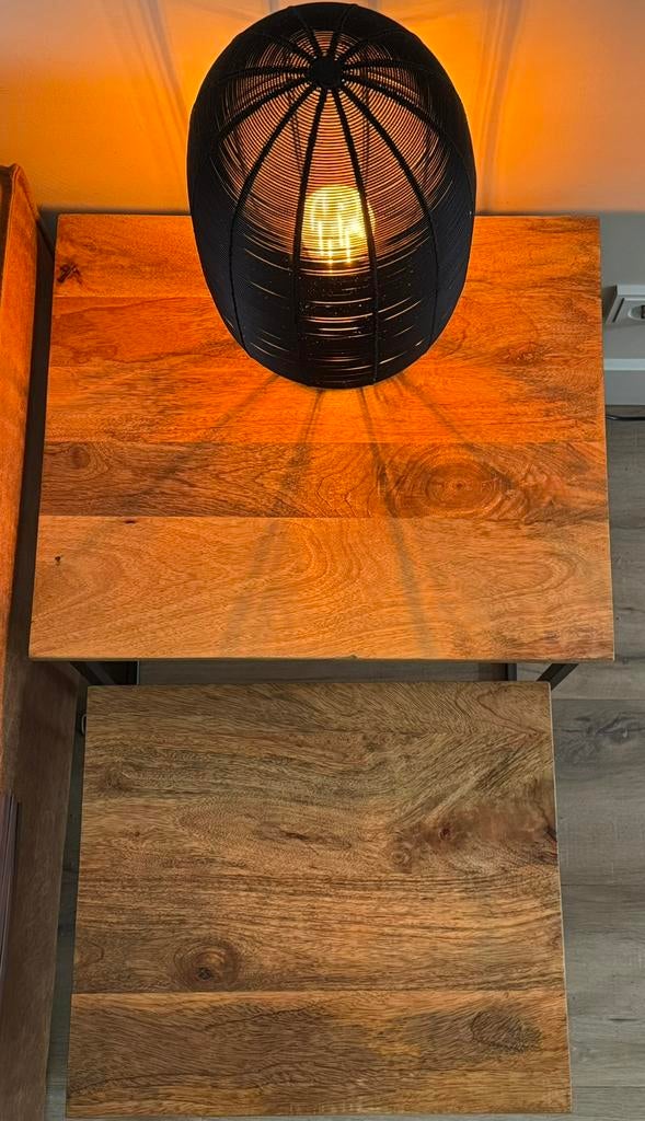 Bijzet tafels, Huis en Inrichting, Lampen | Tafellampen, Ophalen, Gebruikt, Hout, Minder dan 50 cm