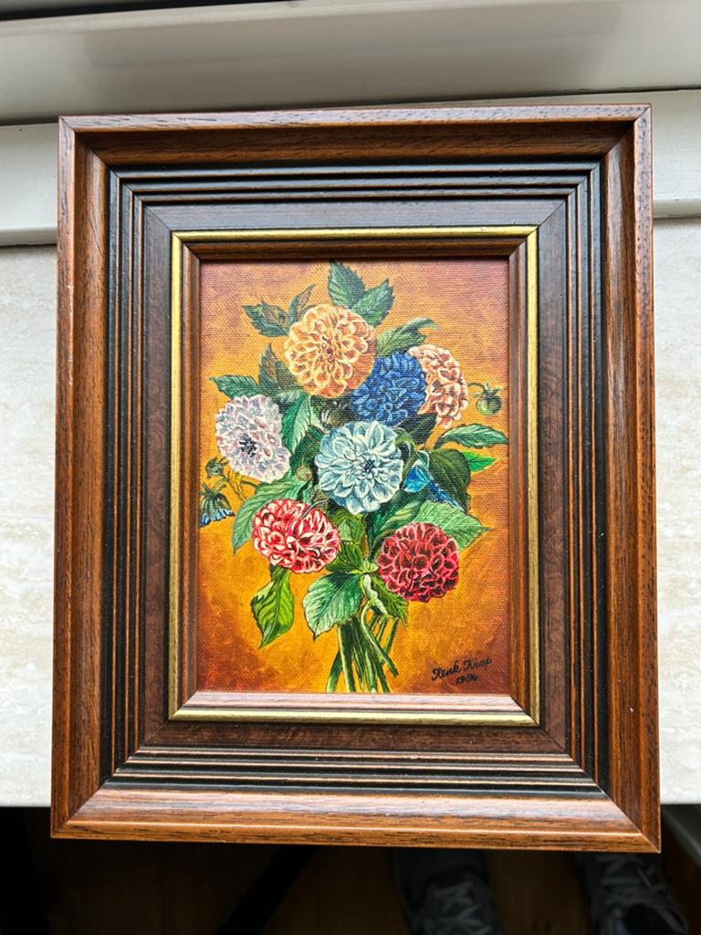 Prachtig vintage lijstje olieverf, Ophalen of Verzenden, Zo goed als nieuw, Hout, Minder dan 50 cm