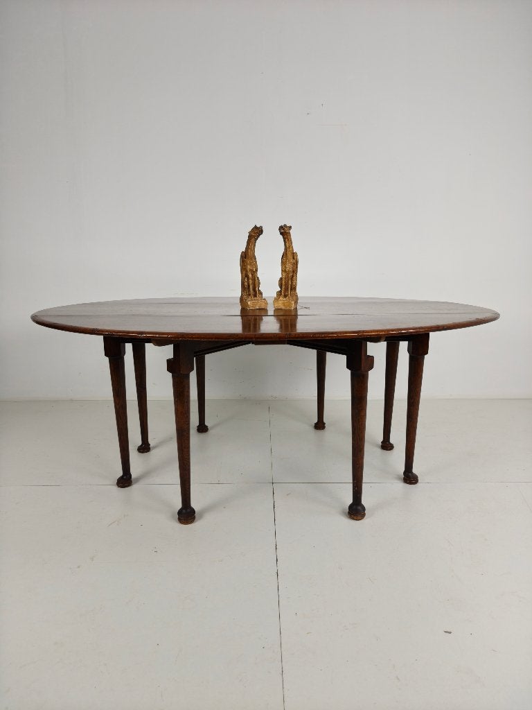 Antieke Engelse HANGOOR Eettafel – Victoriaans – 8 Poten, Antiek en Kunst, Ophalen of Verzenden