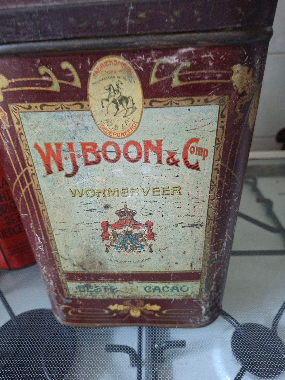 Antieke W.J. Boon & Comp. Wormerveer Cacao Blik, Ophalen of Verzenden