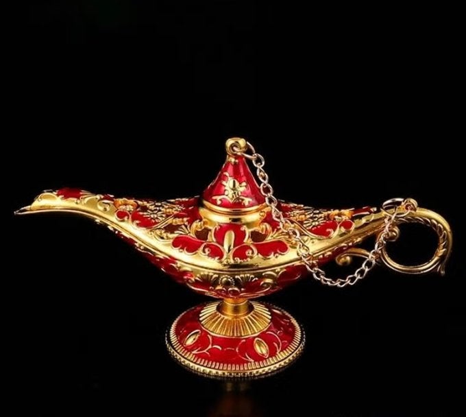 Prachtige vintage metalen Aladdin lamp (Aziatische stijl), Ophalen of Verzenden