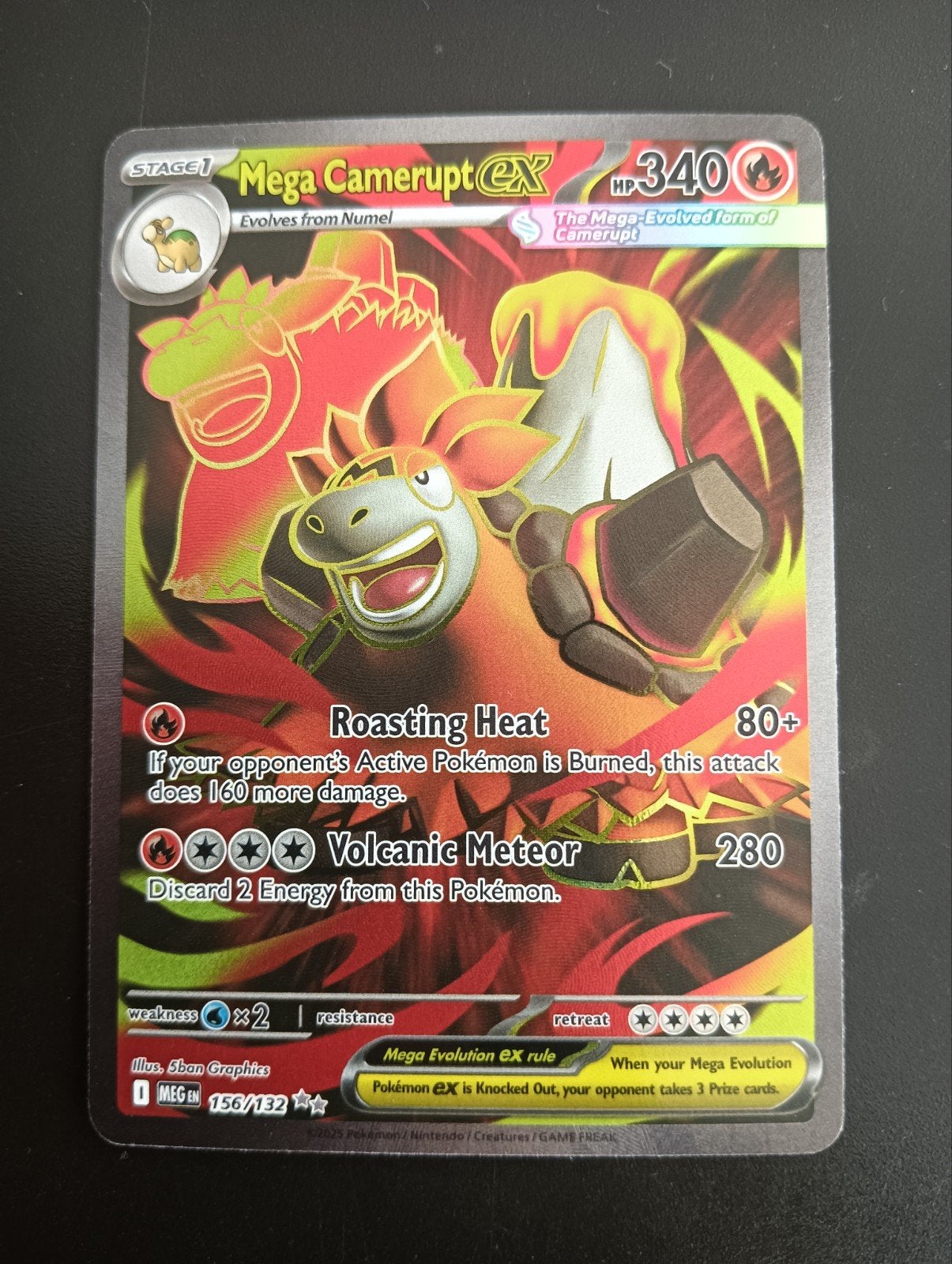 Mega Camerupt EX Mega Evolution NM, Verzenden, Zo goed als nieuw