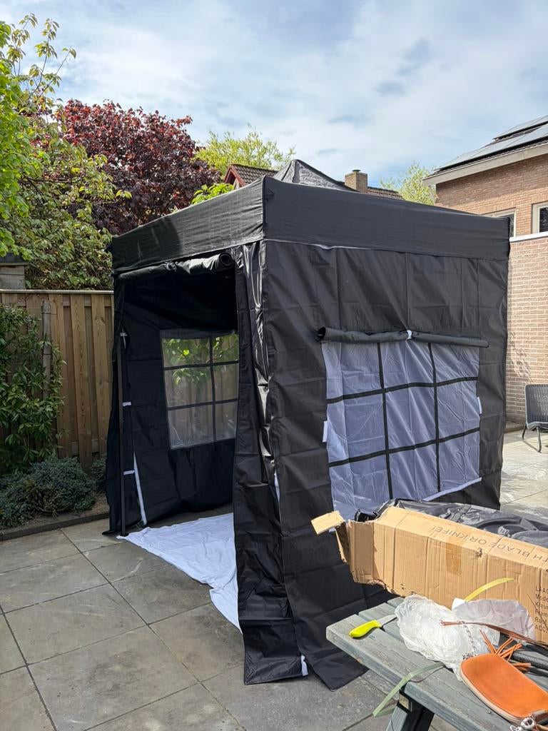 Easy up luxe zwarte partytent, Tuin en Terras, Ophalen, Opvouwbaar, Partytent, Minder dan 4 meter