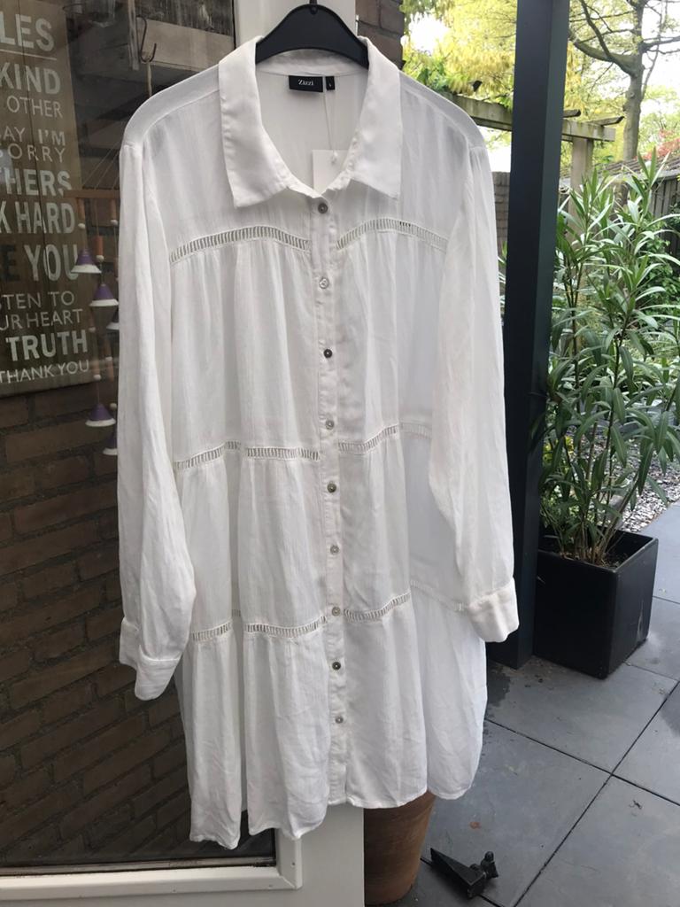 Nieuwe, witte longblouse ZIZZI maat L 48/50., Ophalen of Verzenden, Nieuw, Wit, Blouse of Tuniek