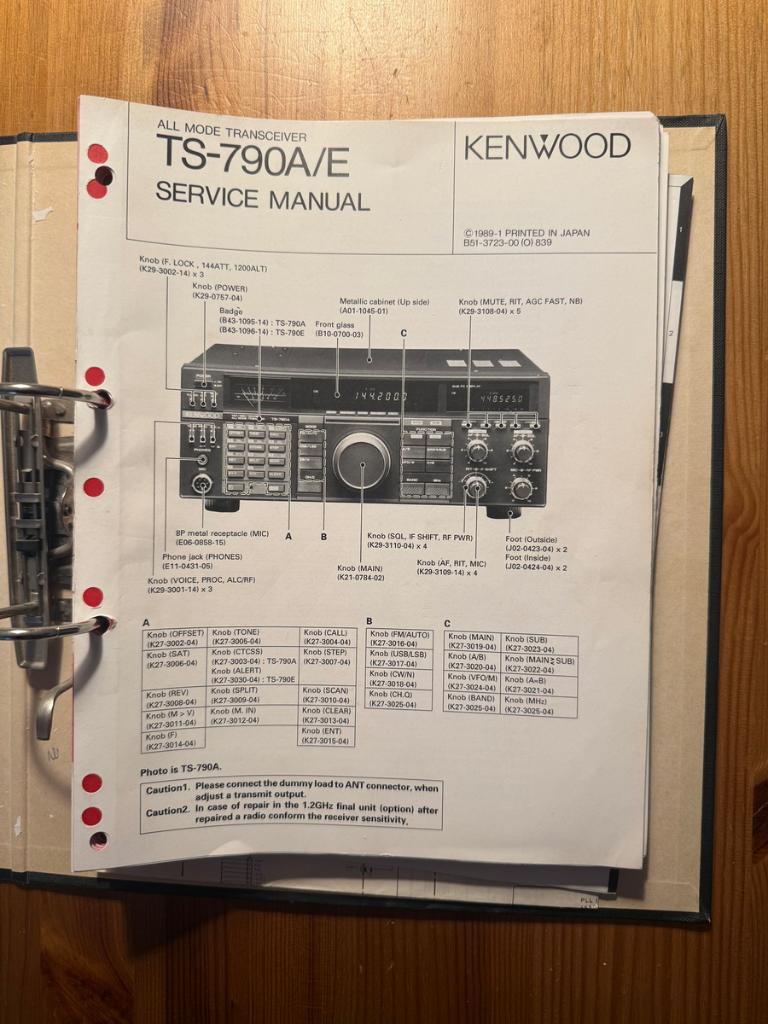 Servicedoc Kenwood TS790 , origineel, Telecommunicatie, Zenders en Ontvangers, Ophalen of Verzenden, Gebruikt, Zender en Ontvanger