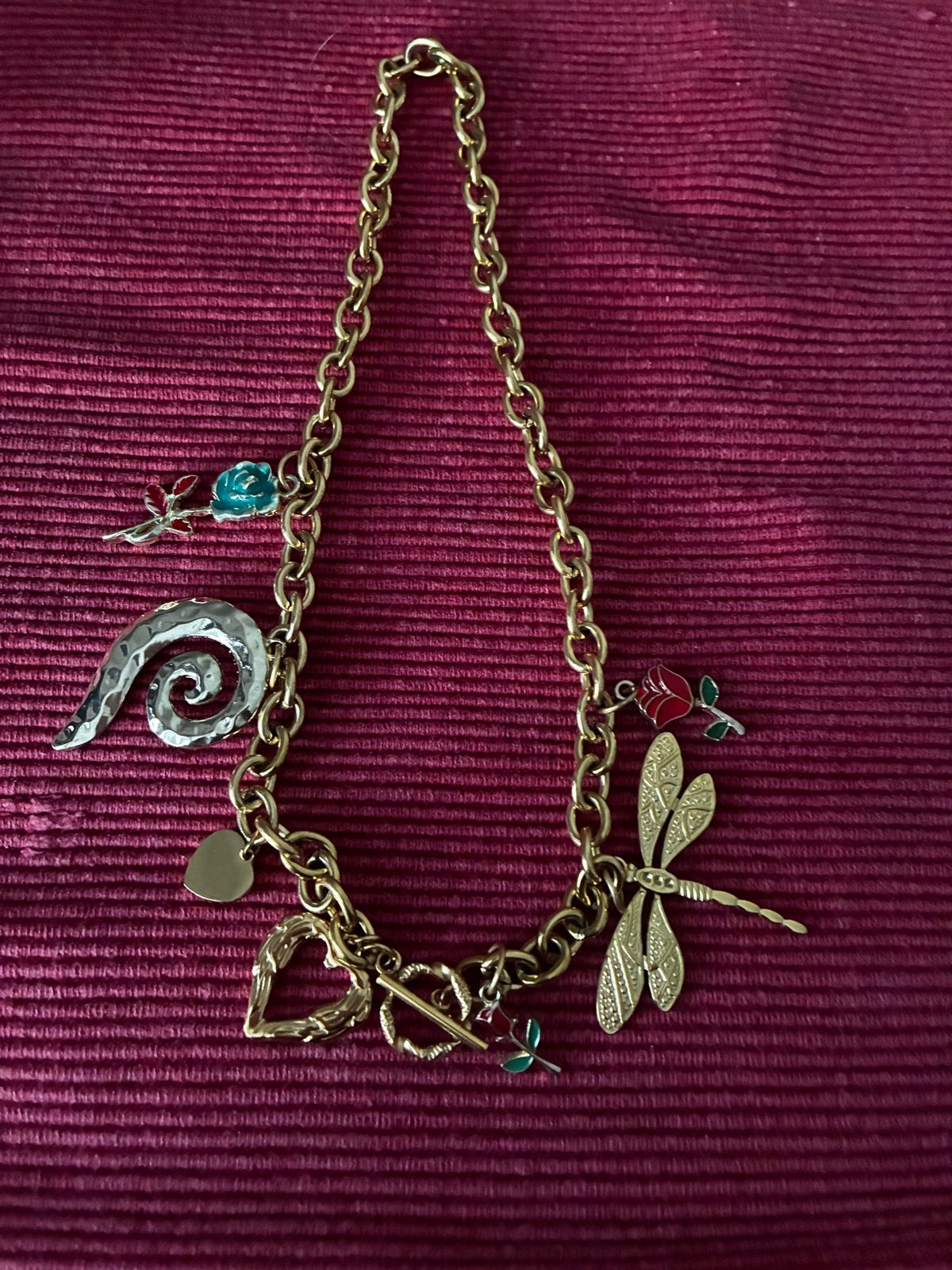 Gouden ketting met diverse bedels, Ophalen, Nieuw, Goud, Met hanger