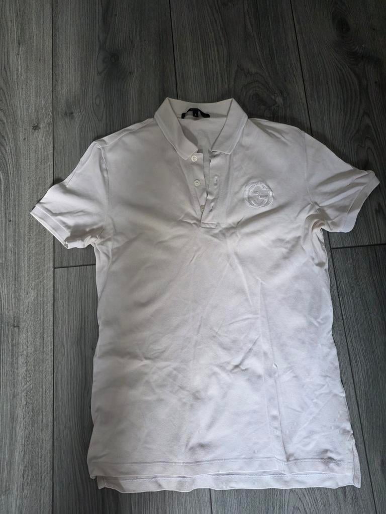 Gucci polo shirt - Maat S - Beige, Wit, Ophalen of Verzenden, Gucci, Gedragen