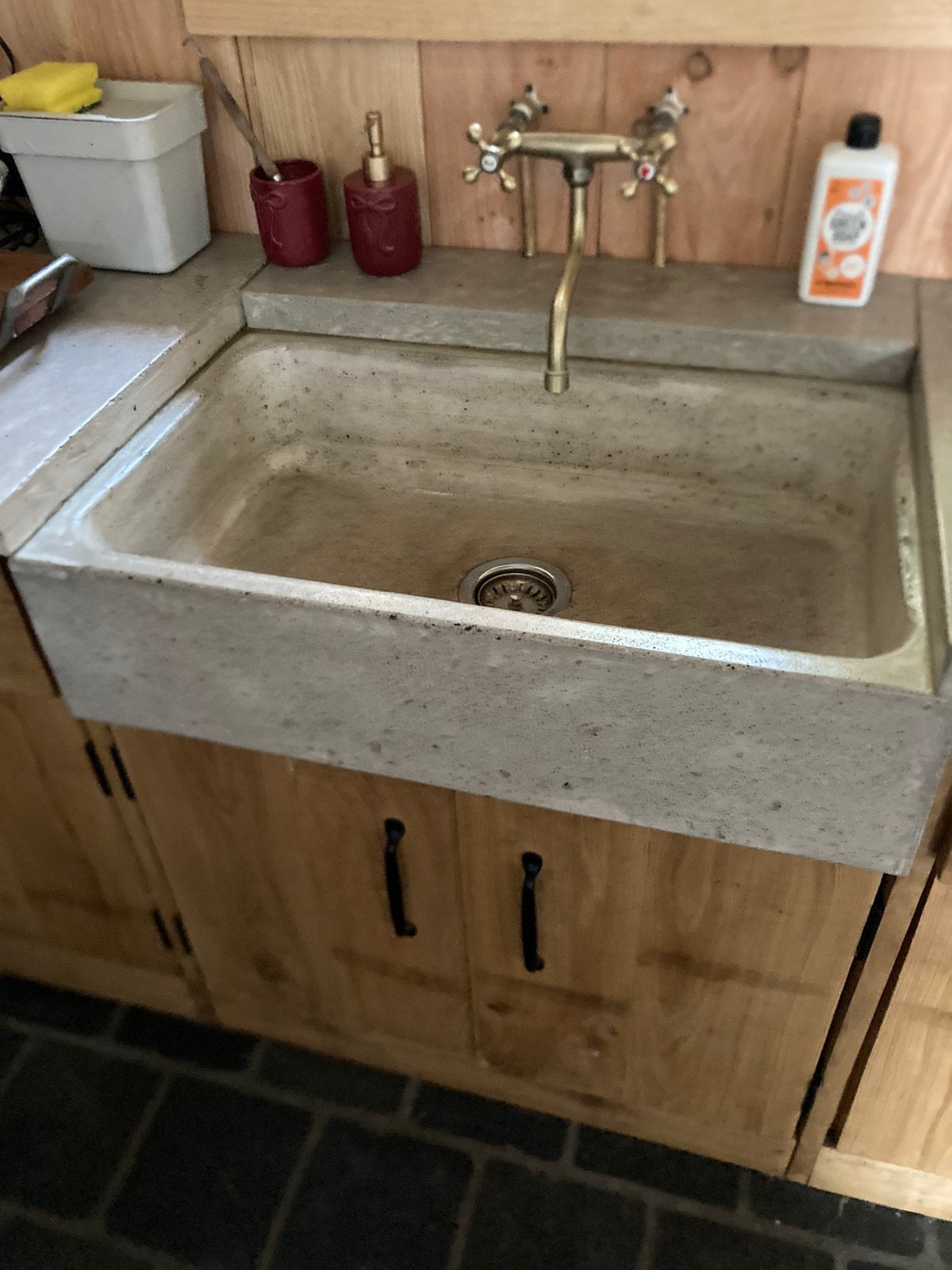betonnen wasbak gootsteen, Ophalen, Nieuw, Houtskool