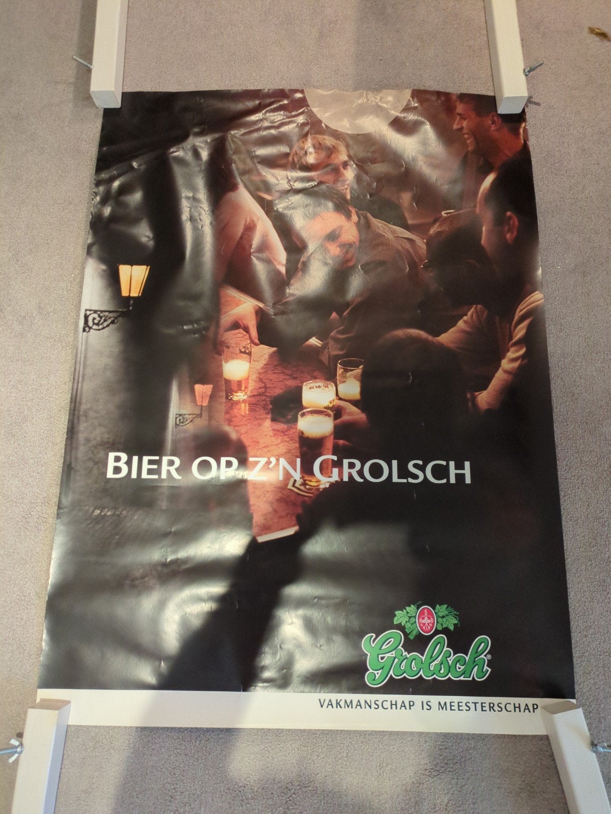 Grolsch Bier Poster - Vakmanschap is Meesterschap, Verzamelen, Posters, Ophalen of Verzenden, Gebruikt, Deurposter of groter, Reclame