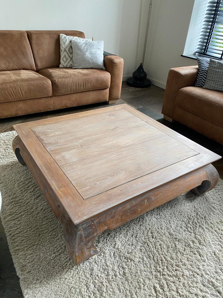 Opium salon tafel groot, Huis en Inrichting, Tafels | Salontafels, Ophalen, Teakhout, Zo goed als nieuw, Opium salontafel