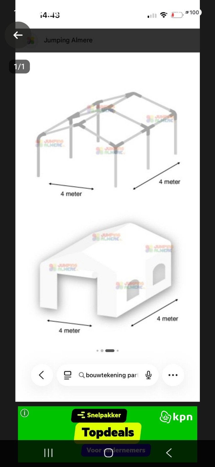 Te koop grote witte party tent, Tuin en Terras, Ophalen of Verzenden, Minder dan 5 meter