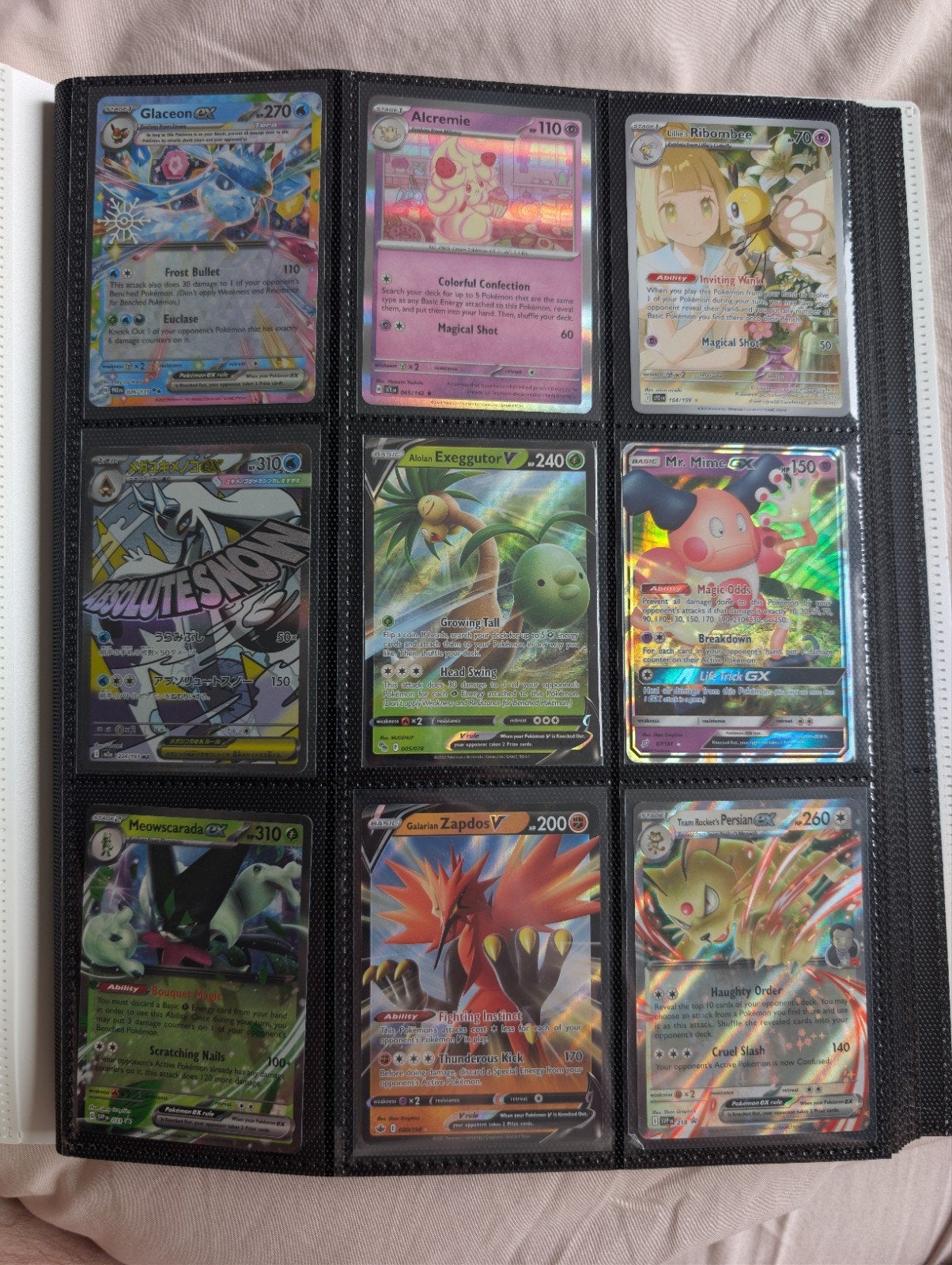 Collectie Pokémon kaarten in map, Ophalen of Verzenden, Gebruikt, Meerdere kaarten, Foil