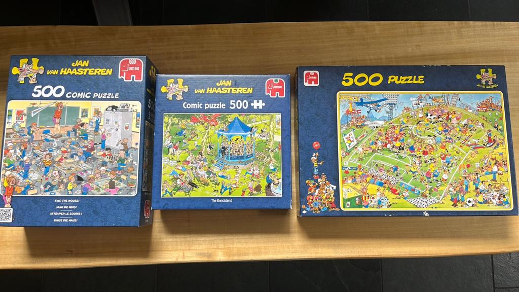 Jan van Haasteren puzzels 500 stukjes, Ophalen, 500 t/m 1500 stukjes, Zo goed als nieuw